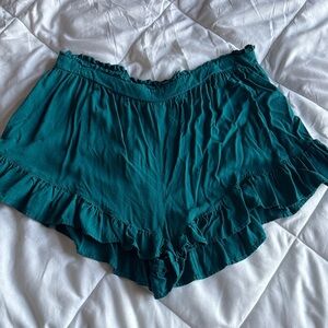 wild fable Teal Ruffle Hem Shorts